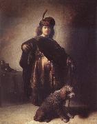 Rembrandt van rijn Self-Portrait with Dog oil on canvas